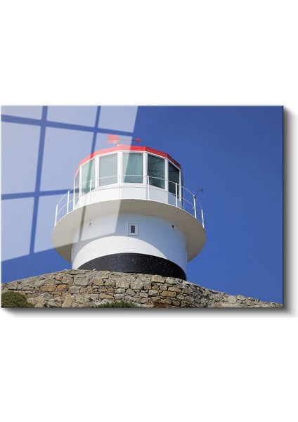 Deniz Feneri - Mavi Gökyüzü Altında Cam Tablo