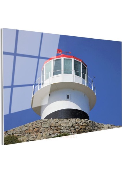 Deniz Feneri - Mavi Gökyüzü Altında Cam Tablo