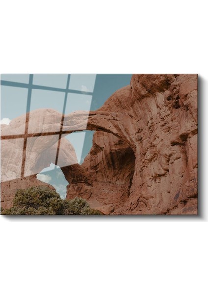 Doğal Kemer - Kızıl Kayalık Oluşum Cam Tablo fiyatları