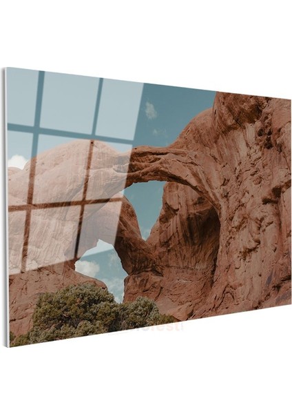 Doğal Kemer - Kızıl Kayalık Oluşum Cam Tablo modelleri