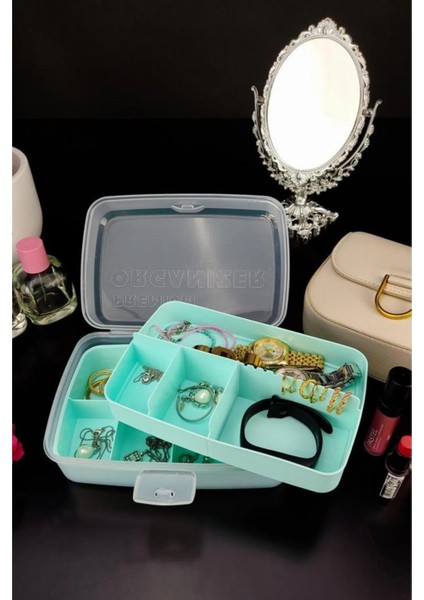 Yeşil 12 Bölmeli 2 Lt Organize Kutu, Şık ve Fonksiyonel Saklama Çözümü fiyatları