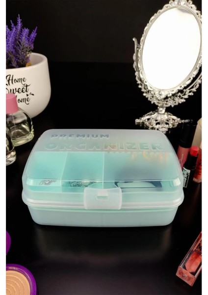 Yeşil 12 Bölmeli 2 Lt Organize Kutu, Şık ve Fonksiyonel Saklama Çözümü indirimleri