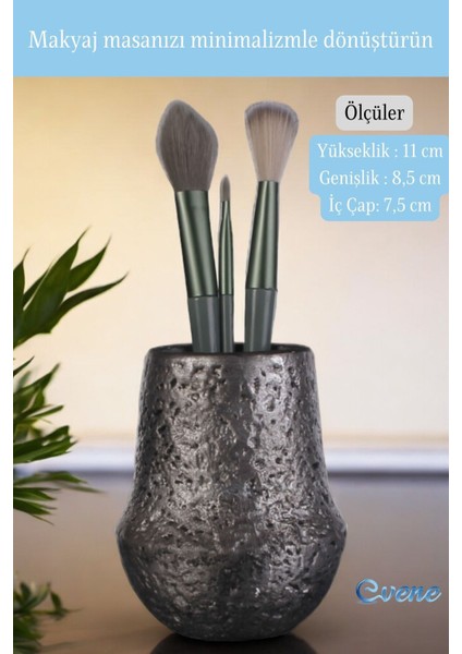 Gümüş Eskitme Makyaj Organizeri ve Fırçalık, Şık ve Pratik Düzenleyici fiyatları