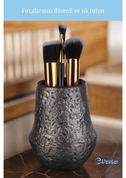Gümüş Eskitme Makyaj Organizeri ve Fırçalık, Şık ve Pratik Düzenleyici fırsatları