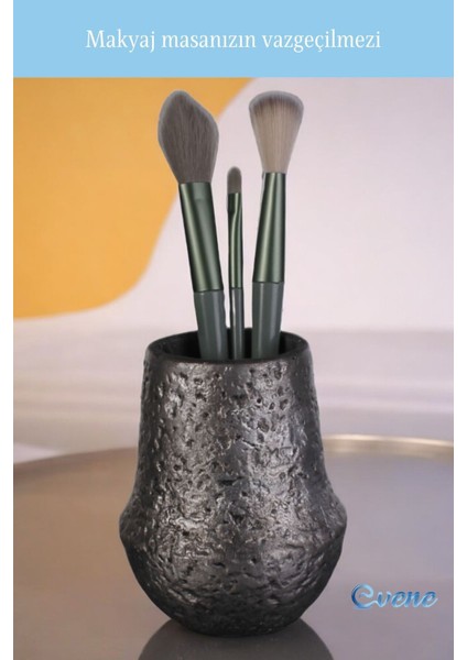 Gümüş Eskitme Makyaj Organizeri ve Fırçalık, Şık ve Pratik Düzenleyici indirimleri