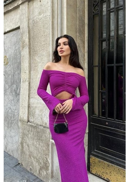 Lita Cut Out Büzgülü Elbise 2715-8