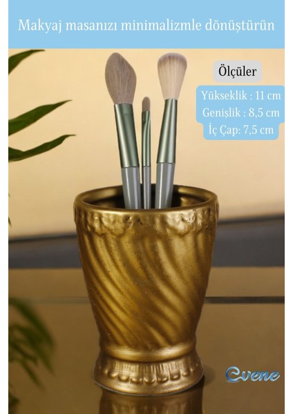 Altın Eskitme Makyaj Organizeri ve Fırçalık, Şık ve Düzenli Kullanım İçin 14 fiyatları