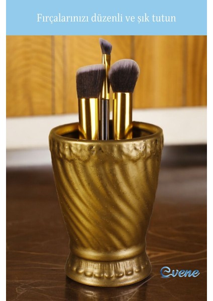 Altın Eskitme Makyaj Organizeri ve Fırçalık, Şık ve Düzenli Kullanım İçin 14 fırsatları