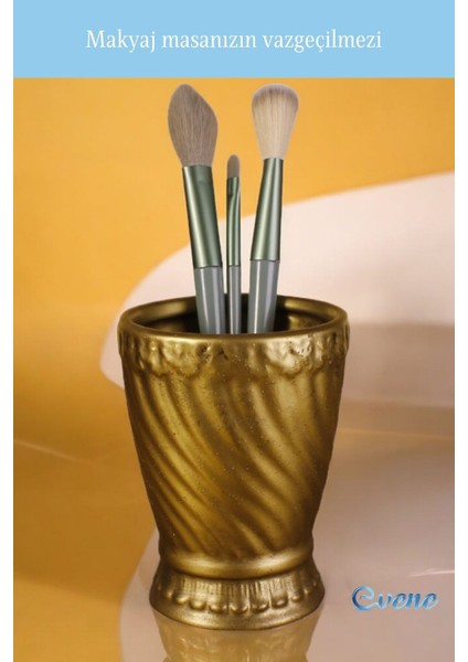 Altın Eskitme Makyaj Organizeri ve Fırçalık, Şık ve Düzenli Kullanım İçin 14 indirimleri