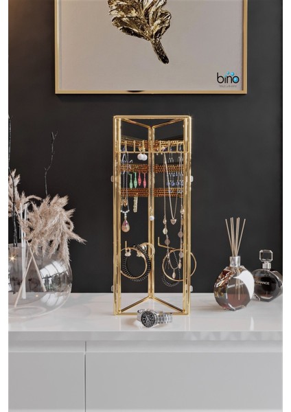 Şık 3'lü Takı Standı, Düzenleyici, Küpe, Bileklik ve Kolye Organizer modelleri