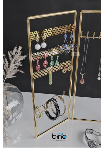 Şık 3'lü Takı Standı, Düzenleyici, Küpe, Bileklik ve Kolye Organizer fırsatları
