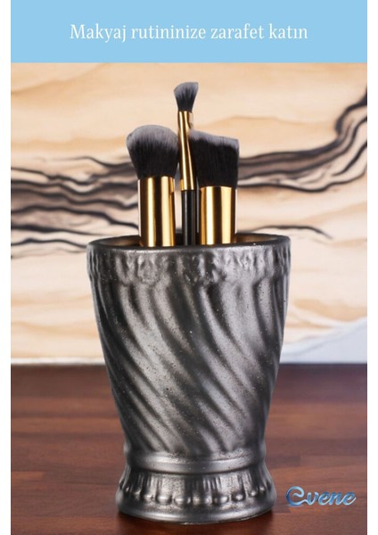 Gümüş Eskitme Makyaj Organizeri ve Fırçalık, Şık ve Kullanışlı Tasarım modelleri