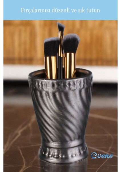 Gümüş Eskitme Makyaj Organizeri ve Fırçalık, Şık ve Kullanışlı Tasarım fırsatları