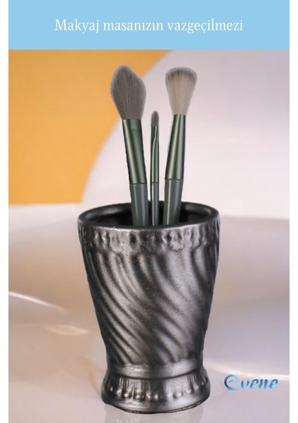 Gümüş Eskitme Makyaj Organizeri ve Fırçalık, Şık ve Kullanışlı Tasarım indirimleri