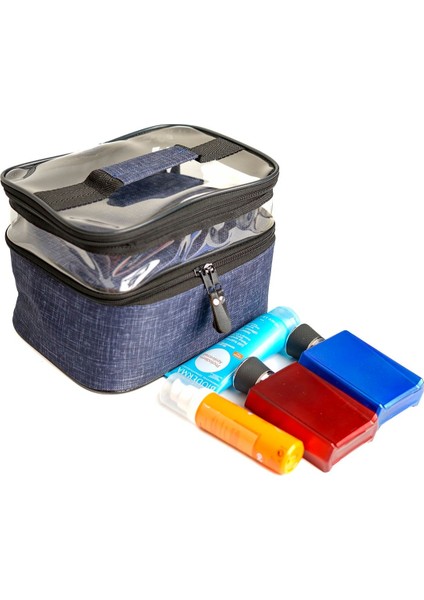 Çift Bölmeli Seyahat Kozmetik Çantası, Şık ve Kullanışlı Makyaj Organizeri