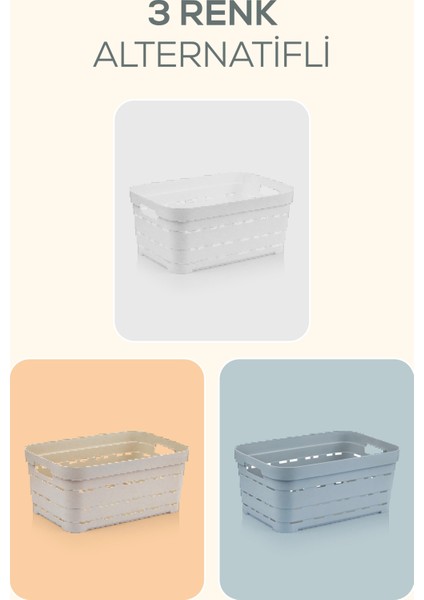 6'lı 3,8 Litre Delikli Saklama Kutusu Beyaz modelleri