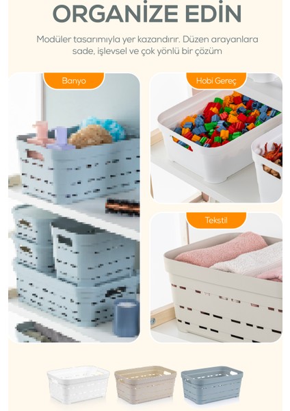 6'lı 3,8 Litre Delikli Saklama Kutusu Beyaz indirimleri