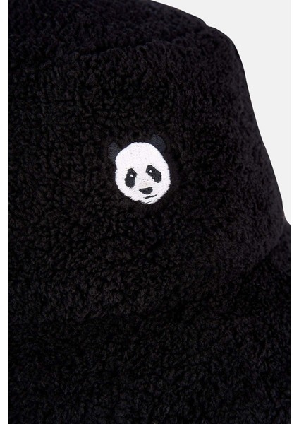 Panda Sherpa Bucket Hat - Siyah