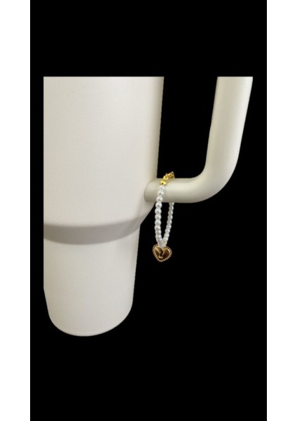 Kalpli Inci Boncuklu Charm Aksesuar, Renk Seçenekleriyle Termoslar Için Süs