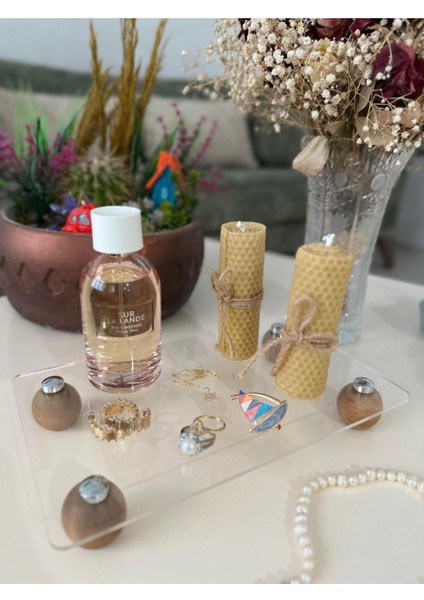 Şeffaf Takı ve Aromaterapi Düzenleyici, Turuncu Pleksi Organizer