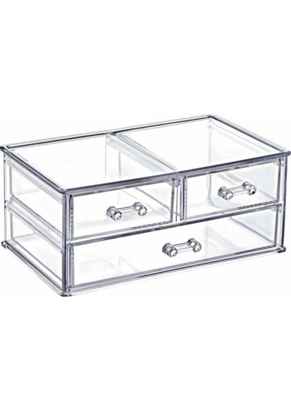 Beyaz 3 Gözlü Çekmeceli Düzenleyici, Şık ve Kullanışlı 10X13X23CM