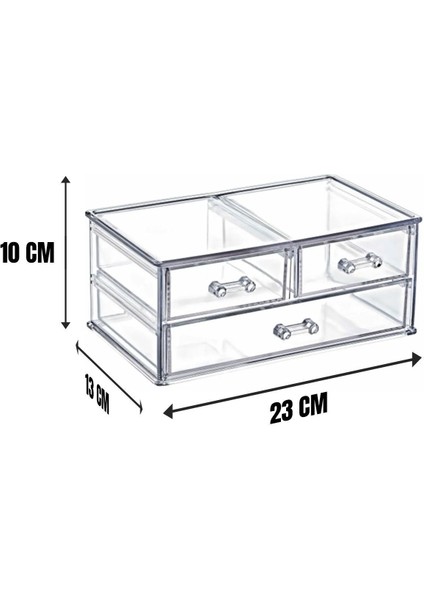 Beyaz 3 Gözlü Çekmeceli Düzenleyici, Şık ve Kullanışlı 10X13X23CM fiyatları
