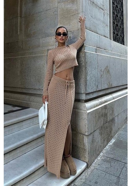 Macey Kroşe Crop Takım 9882 indirimleri
