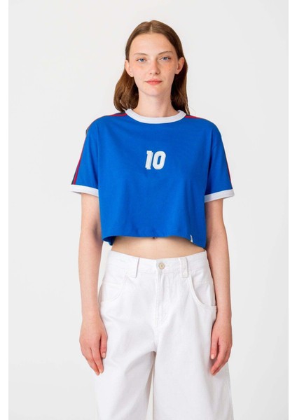 Italy 10 Lightweight Crop T-Shirt - Mavi