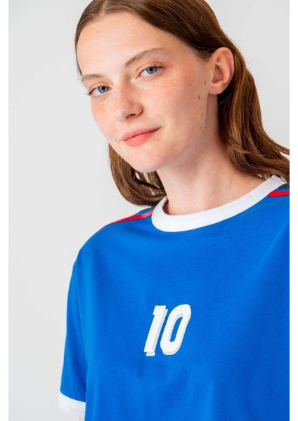 Italy 10 Lightweight Crop T-Shirt - Mavi fiyatları
