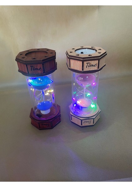 Işıklı Ahşap Kum Saati, Masa Üstü Dekor ve Zaman Ölçer fiyatları