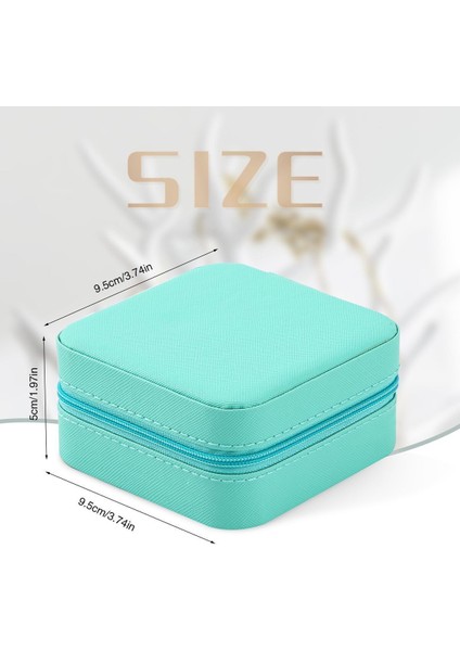 Yeşil Seyahat Boy Aynalı 3 Bölmeli Takı Organizer Kutusu