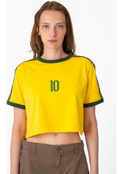 Samba 10 Lightweight Crop T-Shirt - Sarı