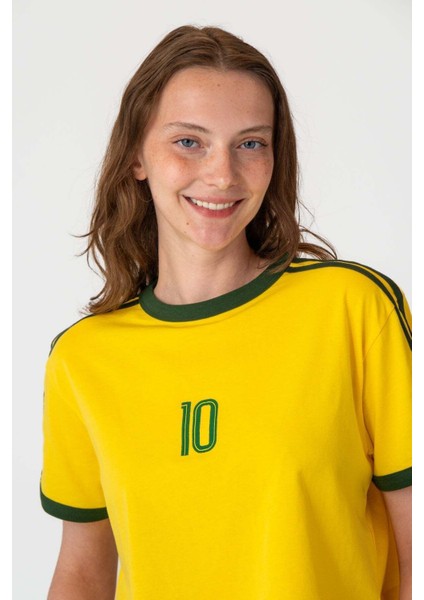 Samba 10 Lightweight Crop T-Shirt - Sarı modelleri