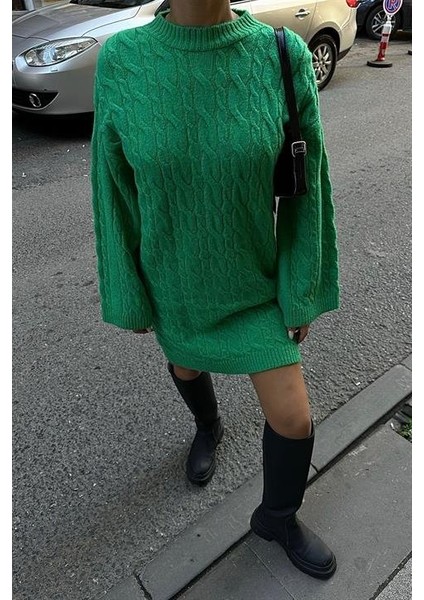 Melanie Örgü Desen Mini Elbise 2537-02