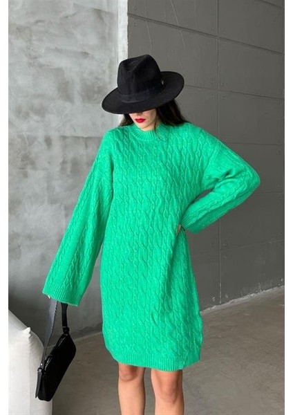 Melanie Örgü Desen Mini Elbise 2537-02