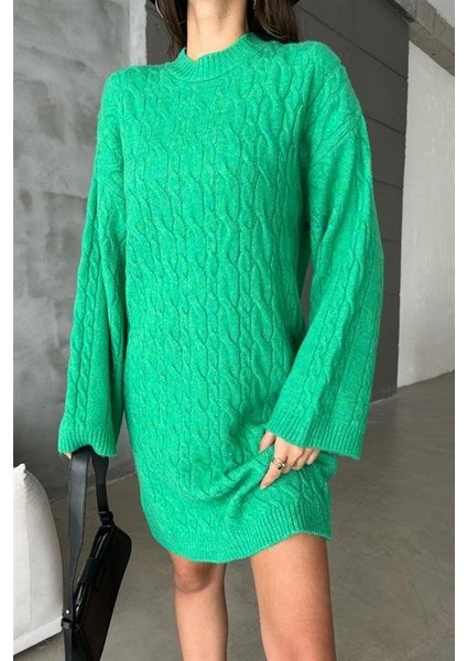 Melanie Örgü Desen Mini Elbise 2537-02