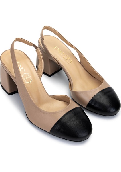 Kadın Hakiki Deri Siyah/vizon Topuklu Ayakkabı 340 199304 Bn Ayk Y25 Syh Dr/vzn Dr fiyatları