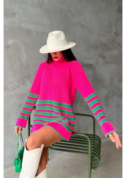 Palgen Çizgili Oversize Kazak 1195-09