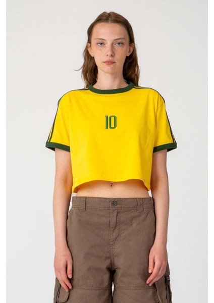 Samba 10 Lightweight Crop T-Shirt - Sarı