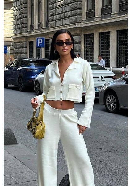 Nancy Kruveze Yaka Crop Takım 9954 - 25 fiyatları