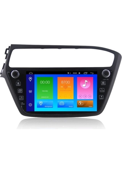 Hyundai I20 Uyumlu Android 10 Carplay Navigasyon Multimedya Ekran Oem Teyp NAV-7723