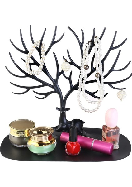 Geyik Tasarımlı Takı Düzeni, Yüzük ve Küpe Askısı, Dekoratif Siyah fiyatları