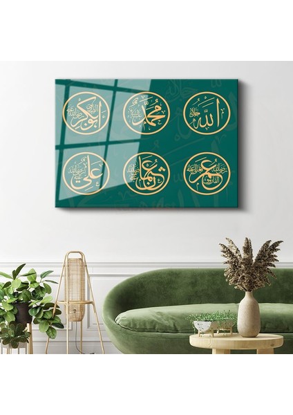 Pençe-I Âl-I Abâ - Islam'ın Kutsal Şahsiyetleri Cam Tablo