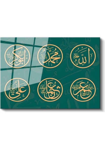 Pençe-I Âl-I Abâ - Islam'ın Kutsal Şahsiyetleri Cam Tablo fiyatları