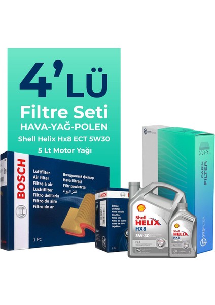 Opel Astra H 1.6 115 HP Filtre Bakım Seti Shell Motor Yağlı (2007-2011) 4 Lü