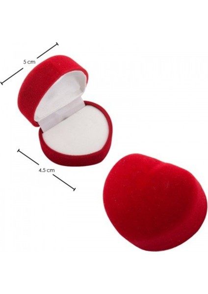 Kırmızı Kalp Yüzük Kutusu, Şık ve Zarif Takı Saklama Çözümü
