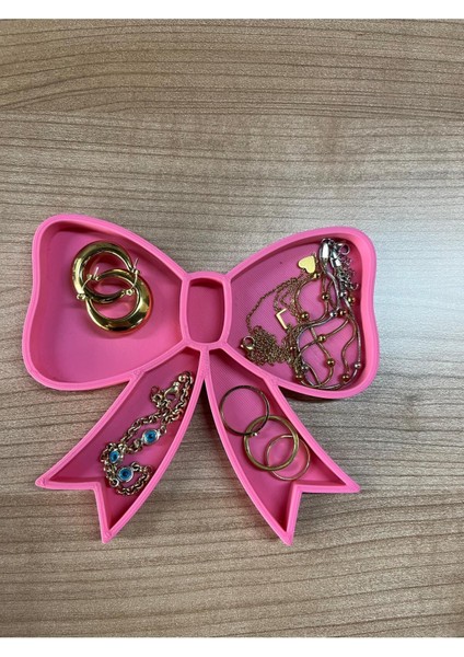 Pembe Kurdela Şekilli Dekoratif Takı ve Makyaj Organizeri, Modern ve Şık Tasarım indirimleri