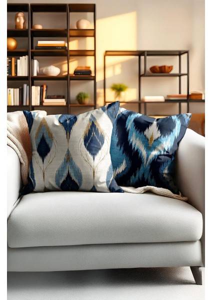 Punch Işlemeli 2’li Dekoratif Kırlent Seti – 40X40 cm | Polyester Kılıf & %100 Pamuk Dolgu