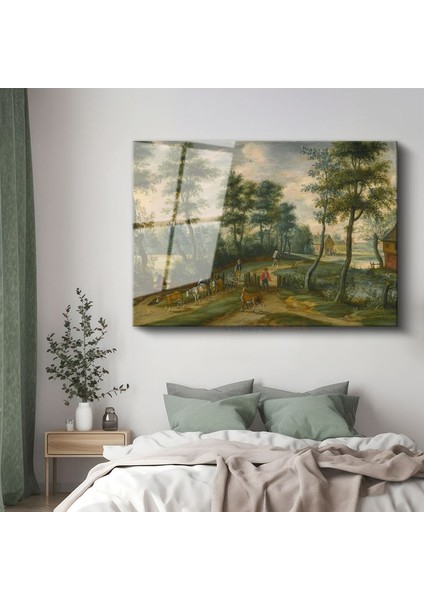Jan Brueghel - Kırsal Manzara Cam Tablo