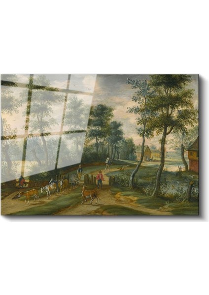 Jan Brueghel - Kırsal Manzara Cam Tablo